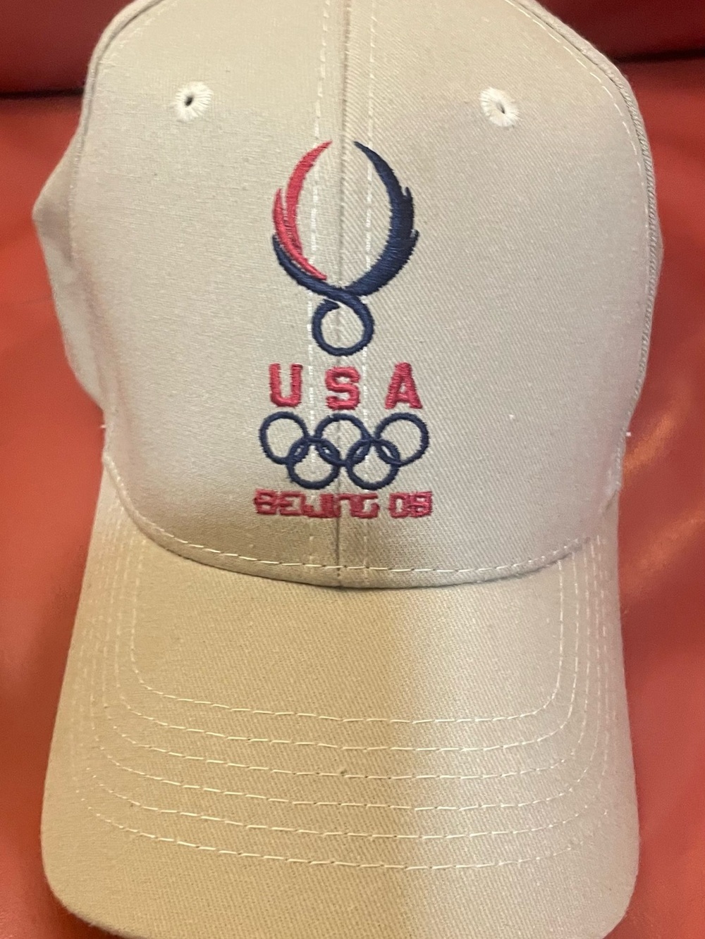 Beige USA Olympic Beijing '08 Baseball Cap